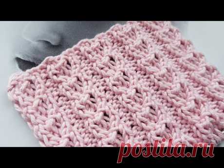 Шикарный вертикальный узор для шапок🎀 knitting pattern.