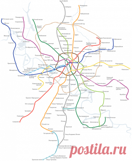 Карта метро Москвы / интерактивная схема московского метро