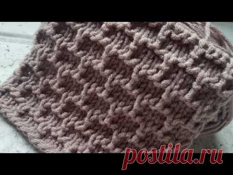 Вяжем супер кирпичики спицами 👍 knitting pattern.