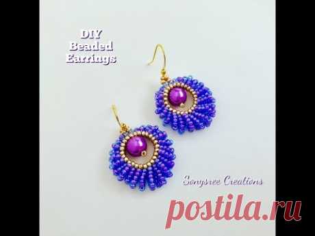 DIY Beaded Earrings 💞 Herringbone Stitch 💞 Seed beads Earrings