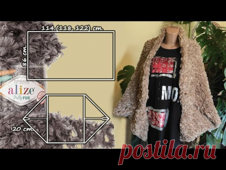 👉🏻Кардиган из прямоугольника 👌🏻 БЕЗ спиц и крючка / Cardigan Knitting without needles and hook