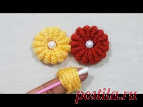 Hand embroidery Amazing Trick,Wow Easy Brazillian Flower Embroidery Trick With finger,Sewing Hack