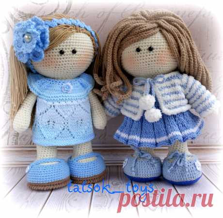 PDF Кукла Незабудка крючком. FREE crochet pattern; Аmigurumi doll patterns. Амигуруми схемы и описания на русском. Вязаные игрушки и поделки своими руками #amimore - кукла с комплектом одежды, куколка в платье, девочка.