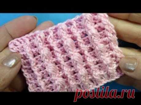 Уникальный рельефный узор с выпуклыми столбиками   crochet pattern   узор вязания 114