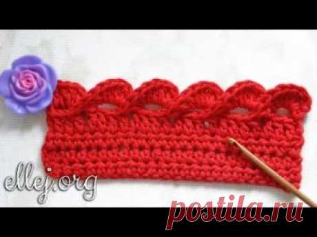 Объемная кайма крючком • Как красиво обвязать край • 3D crocheted edging.