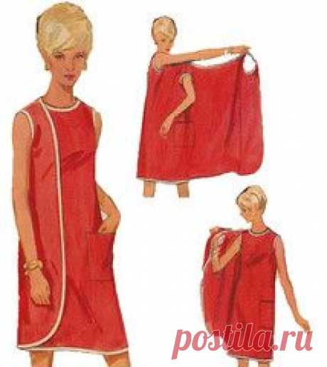 1960s Vintage Sewing Pattern: 3 Armhole Wrap Dress. Butterick 4699 (Swim cover-up) -Love to have a few of these.