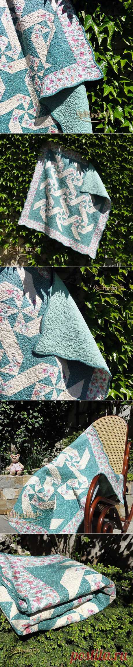 Quilted blanket baby Quilt is sewn in a by QuiltHandicrafts