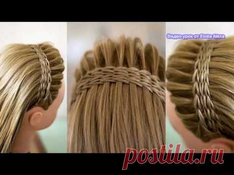 Ободок из кос  Летняя причёска Hair tutorial Peinado de trenzas braid