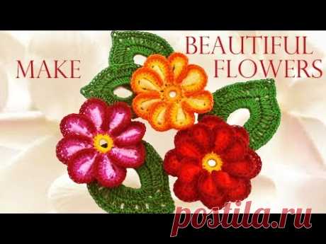 Como tejer fácil y rápido las mas hermosas flores - Make knitting very nice quick and easy