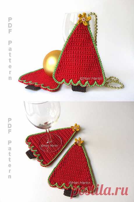 Crochet Coasters Christmas Tree Pattern. Christmas от MariMartin