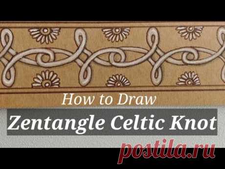 How to draw zentangle Celtic Knot/Bookmark/책갈피/젠탱글