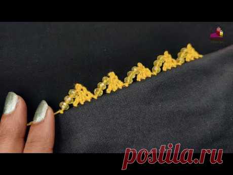 Simple & Attractive Hand Embroidery Design | Needle Lace Tutorial | Randa Embroidery Border 1057