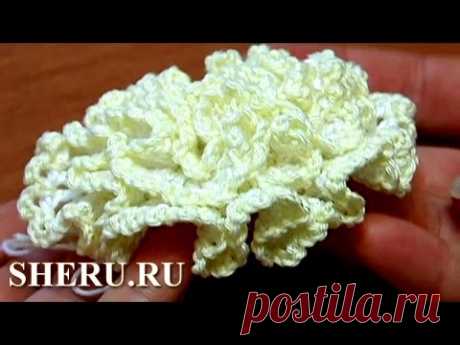 Crochet Ruche Petal Flower Pattern Урок 16 часть 2 Вязание Цветов