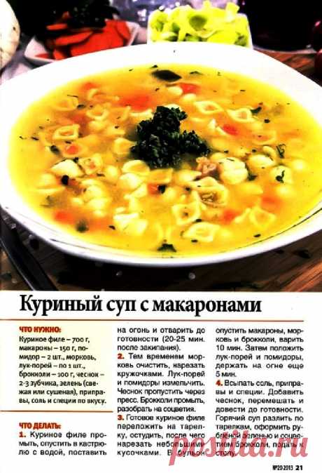 Куриный суп с макаронами