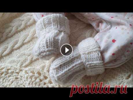 Простые носочки на двух спицах для новорожденных Маленькие носочки для маленьких ножек ❤ Я в Instagram @lisi.knit...
