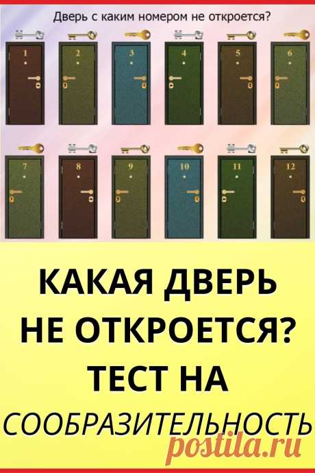 Какая дверь не откроется? Тест на сообразительность