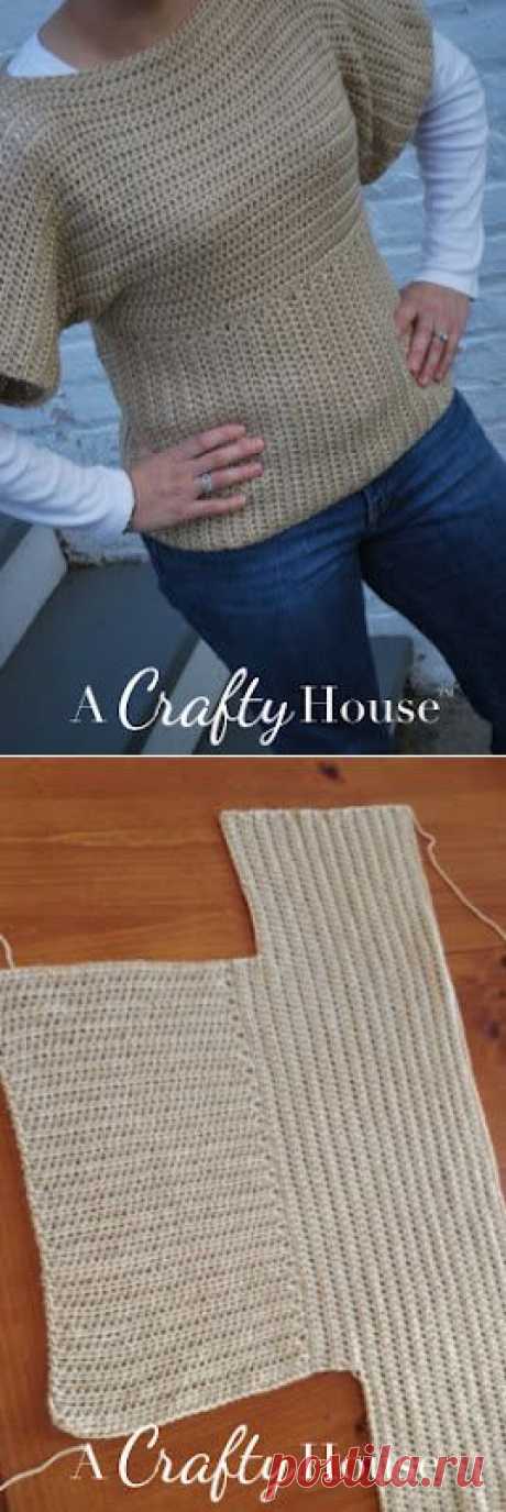 A Crafty House | Knit and Crochet Patterns and Accessories: Free Dolman Sleeve Crochet Sweater Pattern