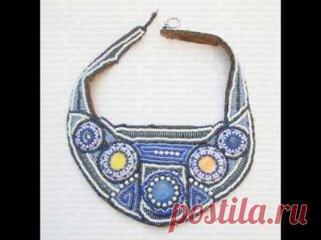 BeadsFriends: Bead Embroidery Necklace - I'm fallen in love with embroidery ^___^ | Beaded Jewelry