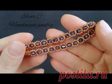 Простой браслет из бисера и бусин DIY Easy Beaded Bracelet Tutorial #beadedbracelet #beadedjewelry