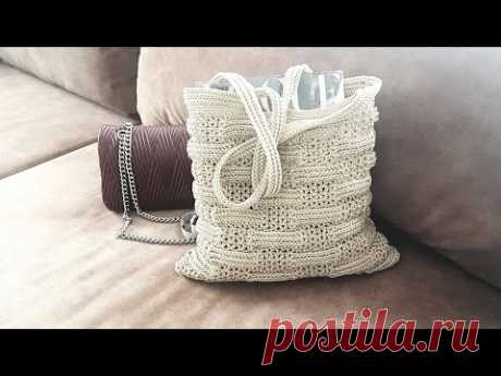 И всё-таки, она классная. Вяжем  сумку по японским схемам 👜 crochet bag.