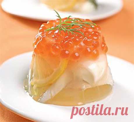 Заливное из сибаса c красной икрой, закуска. Пошаговый рецепт с фото на Gastronom.ru