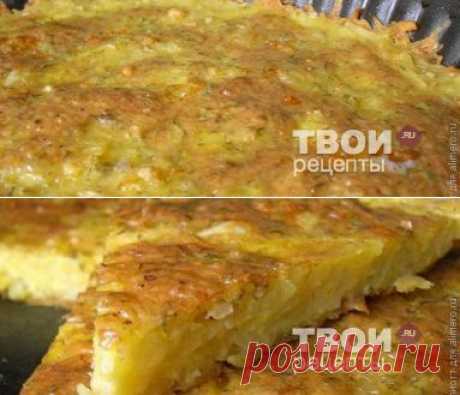 Запеканка из тертого картофеля с сыром и чесноком - рецепт с фото.