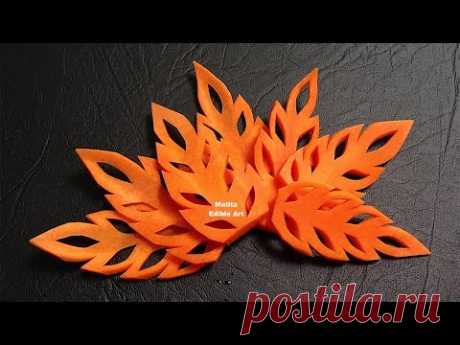 Simple Carrot Leaf Design - Beginners Lesson 17 By Mutita The Art Of Fruit And Vegetable Carving