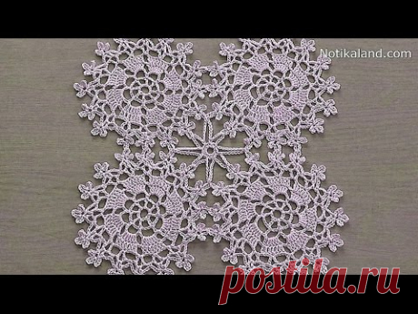 Crochet motif Crochet flower motif tutorial Part 2.