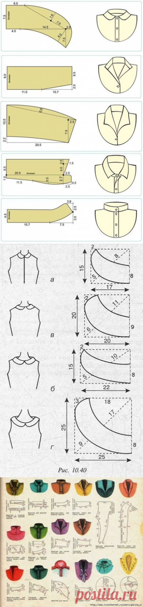 Выкройки воротников.