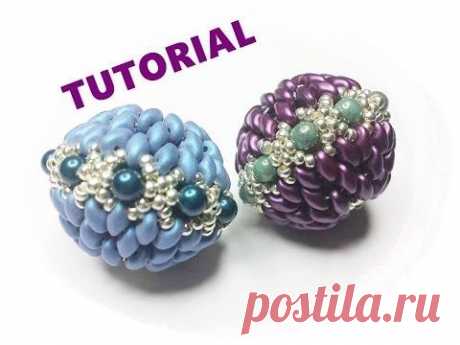 Tutorial con superduo: come rivestire una sfera con perline. Sfera Tiki