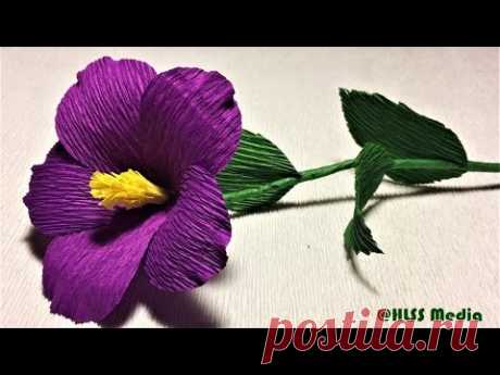 How to make beautiful purple nierembergia paper flower|diy easy origami crepe paper flower making