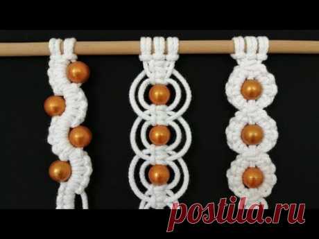 Macramé: 3 Patrones con cuentas (paso a paso) | 3 Patterns with beads