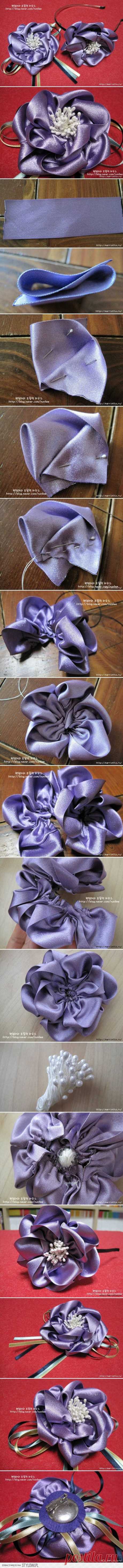 DIY Satin Ribbon Flower Brooch DIY Projects | UsefulDIY… na Stylowi.pl