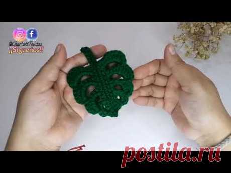 Hoja Monstera o Costillas de Adán Tejida a Crochet |Emprendimiento |Charlott Tejidos