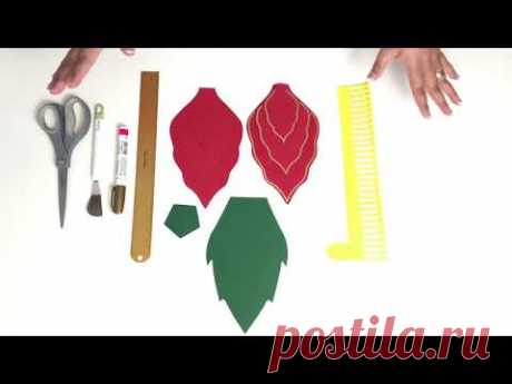 How to Assemble a 16" Poinsettia Paper Flower with Gold outline