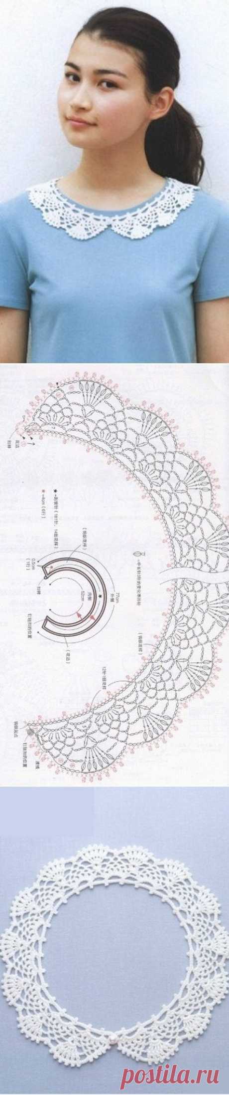 A small crochet collar with scallops ~~ lacy, delicate, pretty; chart included. ~~ A thought: you could work this collar using a Romanian Point Lace Cord as base instead of chain and 1st row. You can…