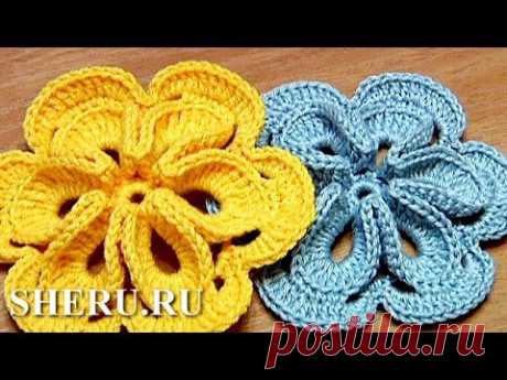 Free Crochet 3D Flower Tutorial 30 Как связать объемный цветок