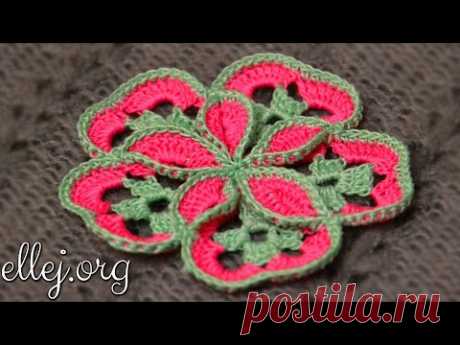 Объемный цветочек из мотивов. Вязание крючком. 3D crochet Flower of square. Starburst Hotpad