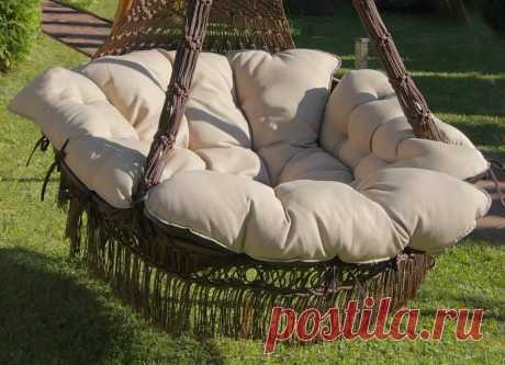 Подвесное кресло качели CARTAGENA (коричневый) ― садовая мебель ilovemyhome.ru