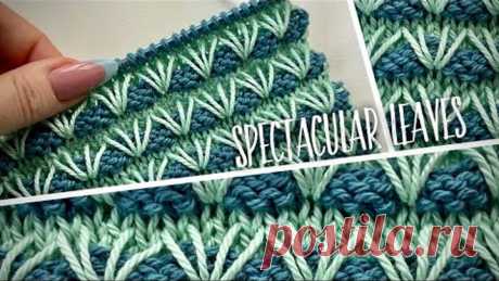 Просто нет слов… КЛОКЕ ЛЕНИВЫМ ЖАККАРДОМ!!! 💥💥💥 Spectacular leaves knitting design