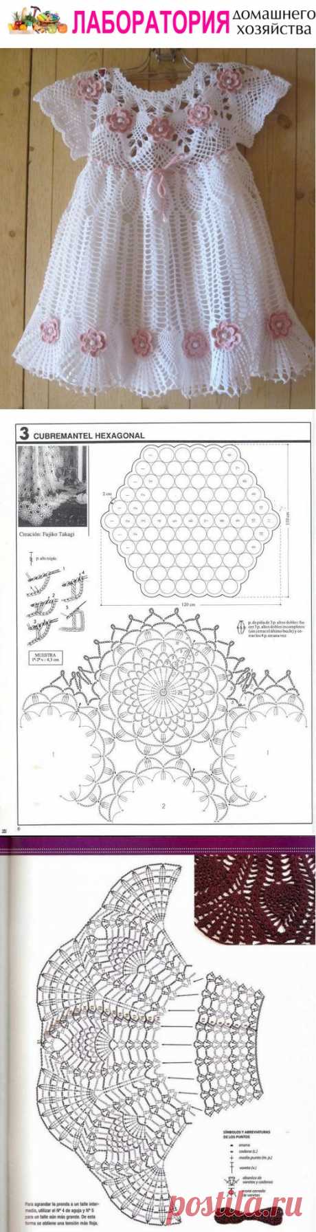 Платье для девочки крючком. Схема детского платья | Laboratory household