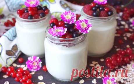 Диетический домашний йогурт из молока и закваски