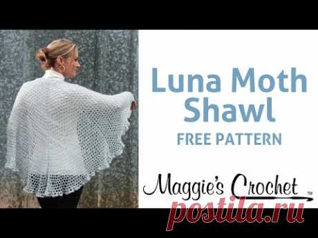 Alpaca Dance Luna Moth Shawl Free Crochet Pattern - Right Handed