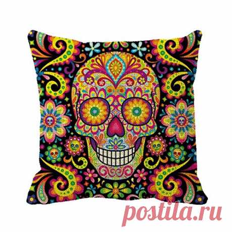 Amazon.com: Julyou Pillowcase Sugar Skull Outdoor Pillow Cover for Bedroom or Sofa - Day of The Dead Art: Home & Kitchen