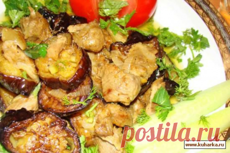 Рецепт: Бадымджан говурмасы етля (жареные баклажаны с мясом)