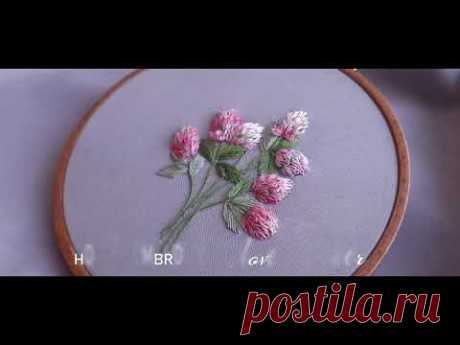 How to embroider Clover flowers 3D Embroidery Bouquet  Super simple stitches