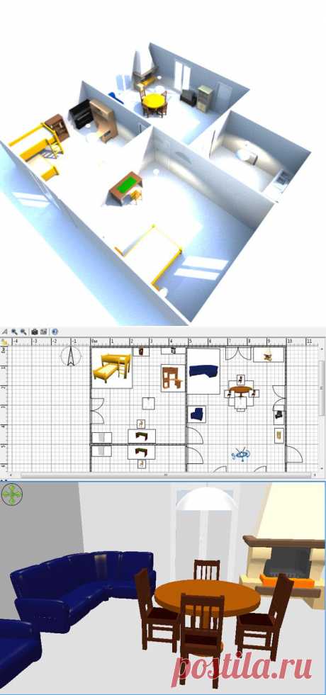 Программа для планировки квартиры Sweet Home 3D. Простая, но функциональная бесплатная программа.