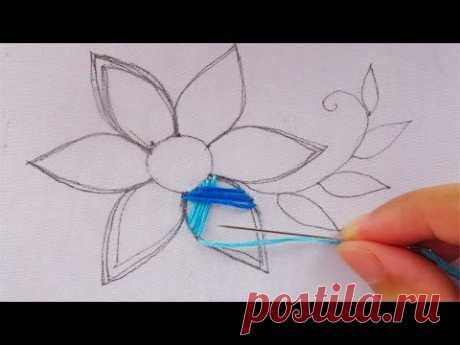hand embroidery modern flower embroidery,easy flower stitch