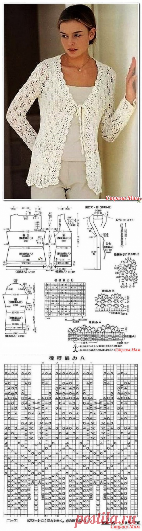 Ажурный жакет спицами. - ВЯЗАНАЯ МОДА+ ДЛЯ НЕМОДЕЛЬНЫХ ДАМ - Страна Мам