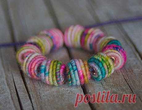 Small Handmade Fabric Textile Beads for от jimenastreasures